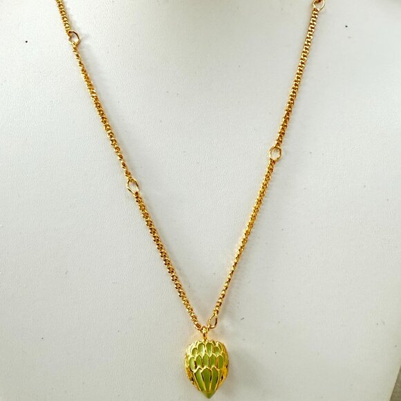 KURT GEIGER LONDON Signature Green Enamel Eagle Short Pendant Necklace - Picture 3 of 5